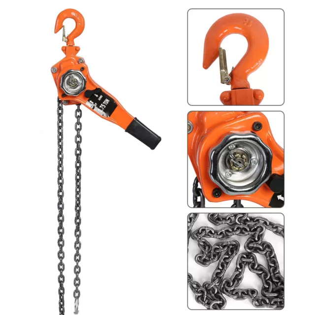 0.75T Ton Block and Tackle 3M Chain Block Hoist Crane Chain Lifting Pulley Tool