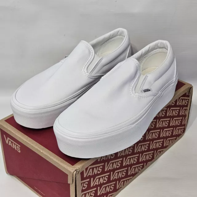 Vans Classic Slip On StackForm Canvas Women 6 Shoes True White  Trainers New