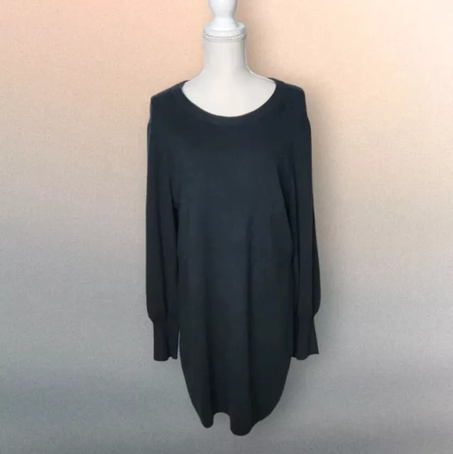 Tommy Bahama XL Pickford Balloon Sleeve Sweater Dress Black New $158 MSRP