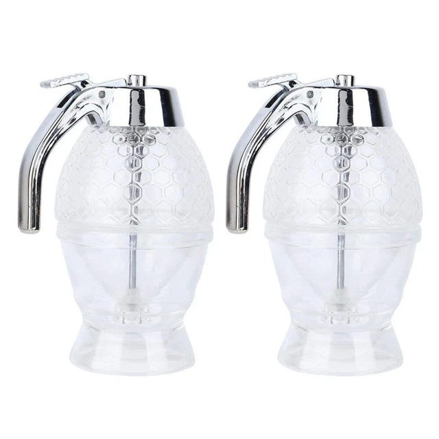 Pot à Miel En Verre Avec Couvercle & Cuillère Bois – Récipient Transparent Pour Miel & Sirop