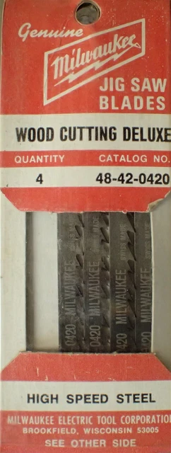 (4-pk) 48-42-0420 Milwaukee 6T, 3-5/8" Length Jig Saw Blades (BN38)