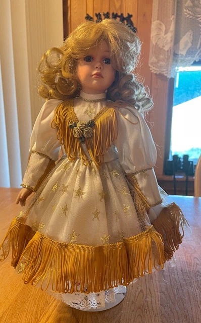 Porcelain Doll Paradise Galleries Delta Dawn Musical Wind-Up 14" Blonde Cowgirl