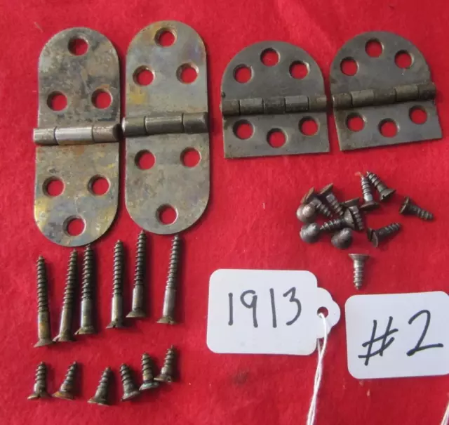 Singer Treadle Sewing Cabinet  Hinges And Screws 1913 A Few Brass Screws  #2