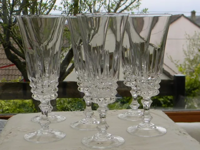 Lot de 6 flûtes à champagne en cristal d'ARQUES modèle Tuileries Villandry