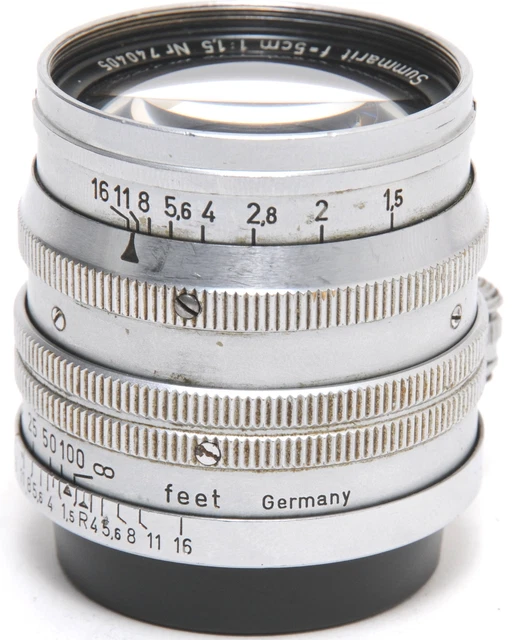 Leica 1.5/5 cm Summarit early version front glass with fine traces of cleaning