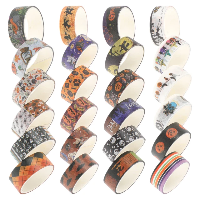 24 rollos cintas de washi decorativas artesanales de Halloween cintas decorativas
