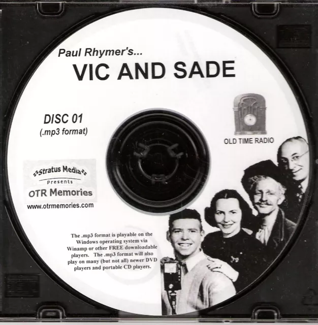 VIC AND SADE - 347 Shows Old Time Radio In MP3 Format OTR On 5 CDs