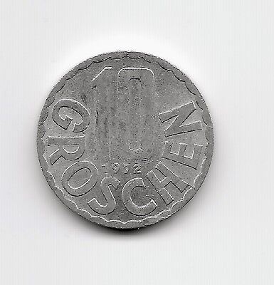 World Coins - Austria 10 Groschen 1972  Coin KM# 2878