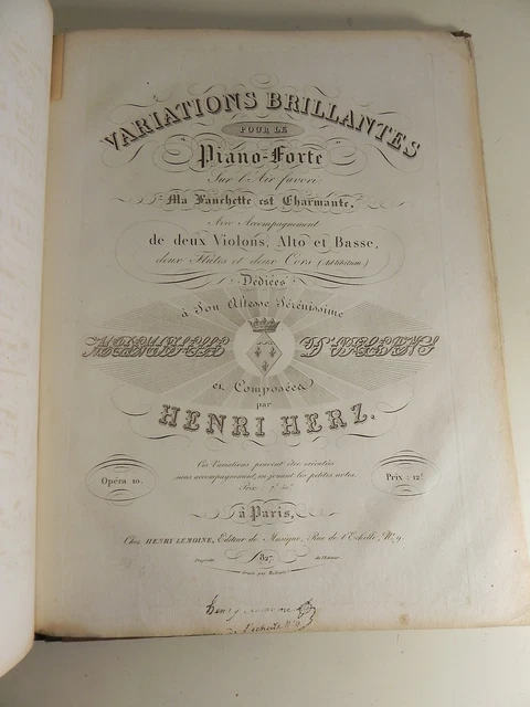 recueil de partitions anciennes de musique signées PIANO HARPE Partition sheet 9