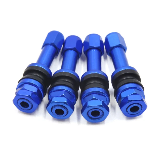 4Pcs Tige valve pneu vide jante Roue jante & bouchon anti-poussière bleu voiture