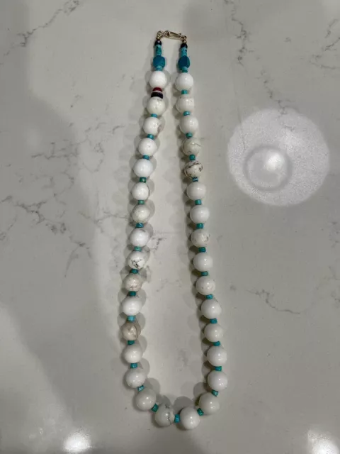 NATIVE AMERICAN Turquoise Necklace, White Turquoise, Sleeping Beauty Turquoise