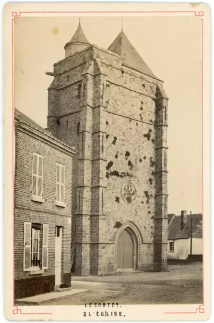 France, Le Crotoy, Eglise St Pierre Vintage albumen print.