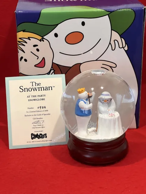 Coalport The Snowman Snowglobe Figure - At The Party New & Boxed Limited Edition