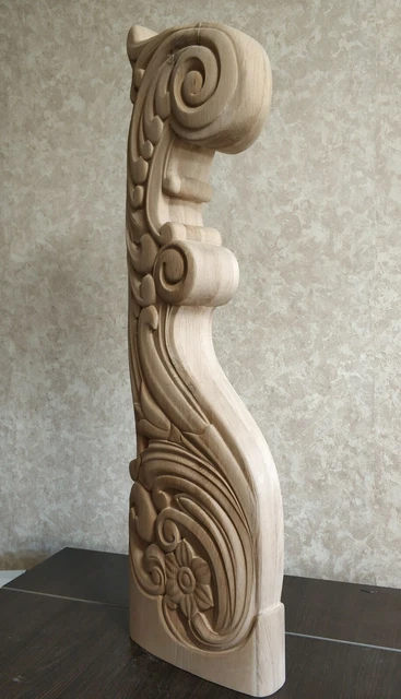 Carved baluster statue Newel post Wooden stairs Oak Decor  Decorative element. 2