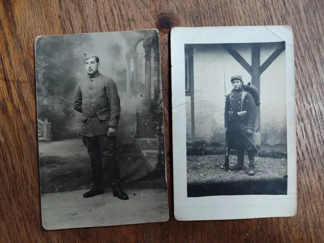 Cartes Postales Photo, Guerre 14/18,  Portraits de Soldats Poilus **