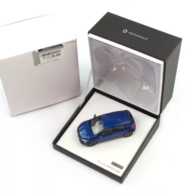 Renault Modellauto 1:43 PKW Clio V RS Line 2019 Iron Blue/ Coffret/ Edition 7711