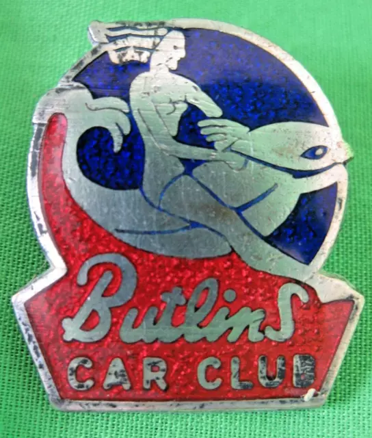 Rare old vintage J R GAUNT 1960's Butlins CAR CLUB enamel pin badge