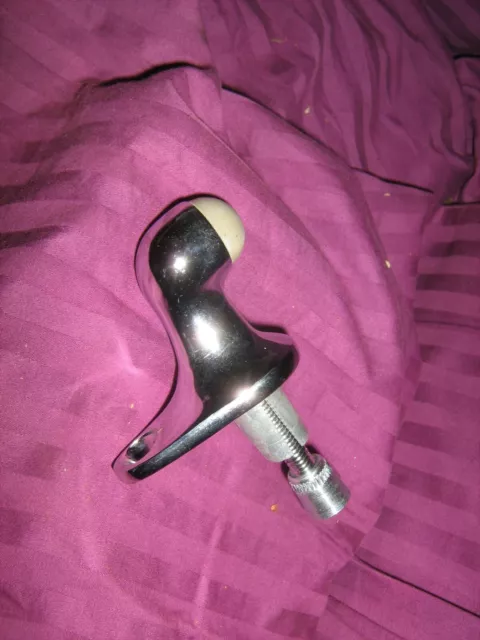 Vintage Chrome / Brass Floor Mount  Door Stop NEW/OLD Stock BUILDERS BRASS WORKS