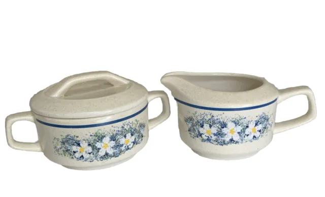 Temper-Ware By Lenox Dewdrops Sugar Bowl With Lid and Creamer Set USA