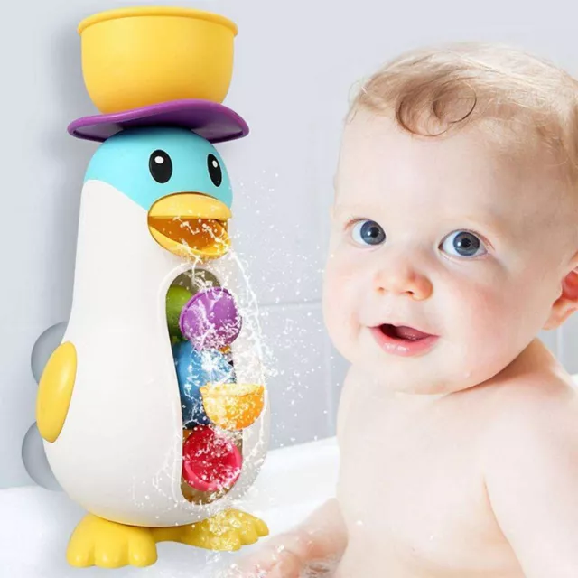 Baby Bath Partner Lovely Windmill Penguin Kids Water Bath Sprinkler Bathtub Toy