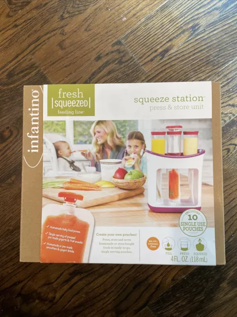 Infantino Squeeze Station Store Fresh Squeezed Fill Your Own Baby Puree Pouches