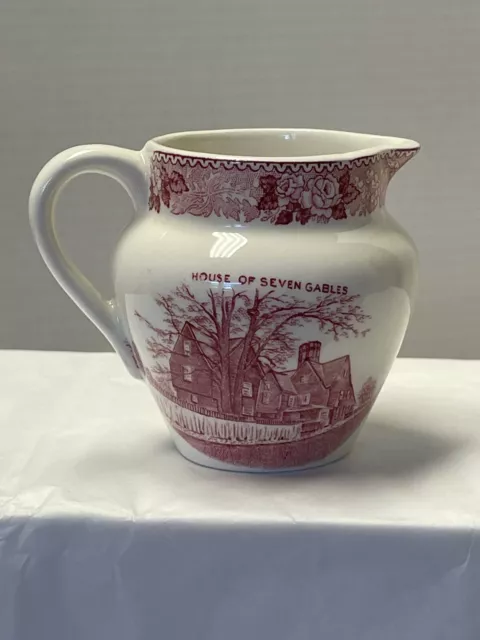 Vtg Small Creamer Staffordshire Adams House Of Seven Gables England Early 1900s 2