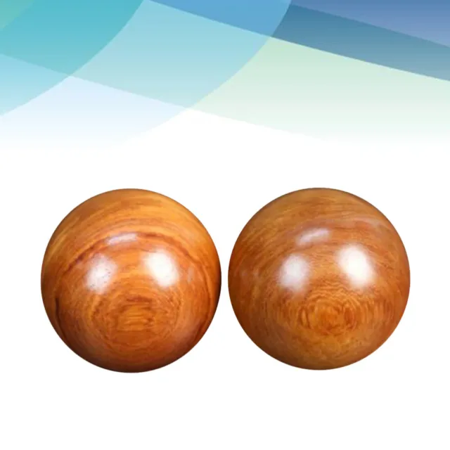 2 Pcs Exercise Hand Balls Wooden Baoding Massage Rollers Fitness Rosewood