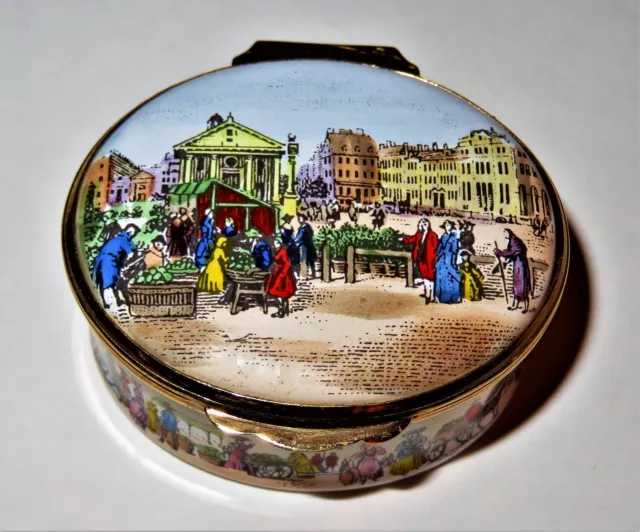 Crummles English Enamel Box - Covent Garden Circa 1800 - London Farmer's Market