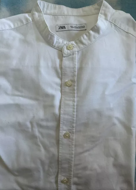 CAMICIA UOMO ZARA Coreana Tg L Bianca 100 Cotone Manica Lunga Bottoni EUR 15 00 PicClick IT