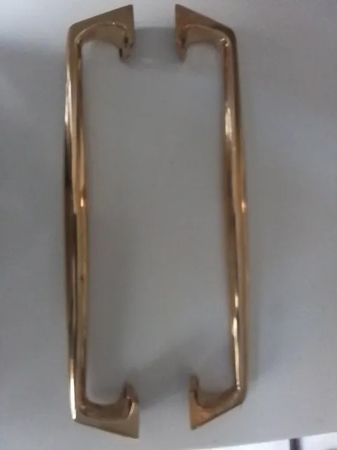 One Pair Of Large Reclaimed Solid Brass Door Pull Handle 3 Pairs Available 2