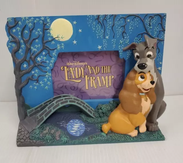 Vintage Disney Lady And The Tramp Resin Sculpted 3D Picture Frame