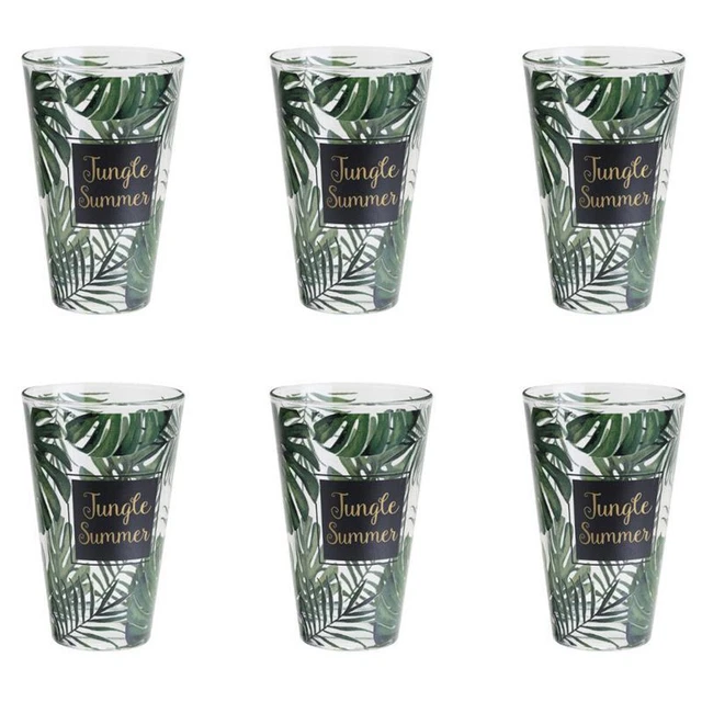 Lot de 6 Gobelets en Verre "Jungle Summer" 31cl Multicolore