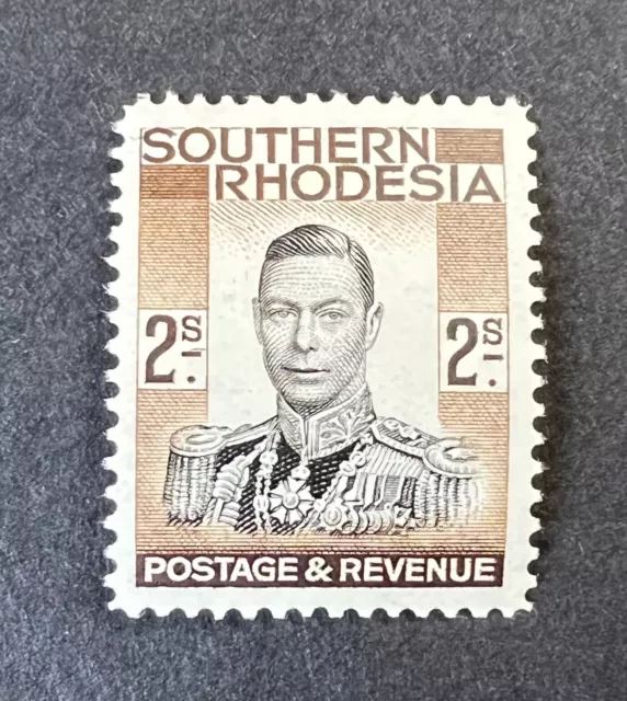 KGVI Southern Rhodesia SG 50 (1937) 2/- Black & Brown, MM (2)