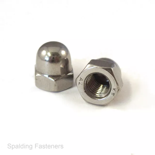 UNF A2 Stainless Steel Hex Dome Cover Nuts 10.32 1/4", 5/16", 3/8", 1/2" & 5/8"