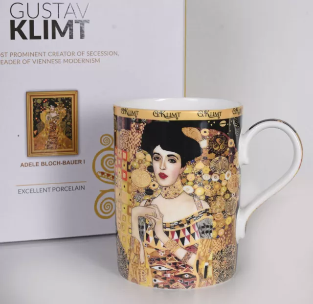 Luxus Tasse G.Klimt Adele Becher Jugendstil Kaffeebecher Porzellanbecher Carmani