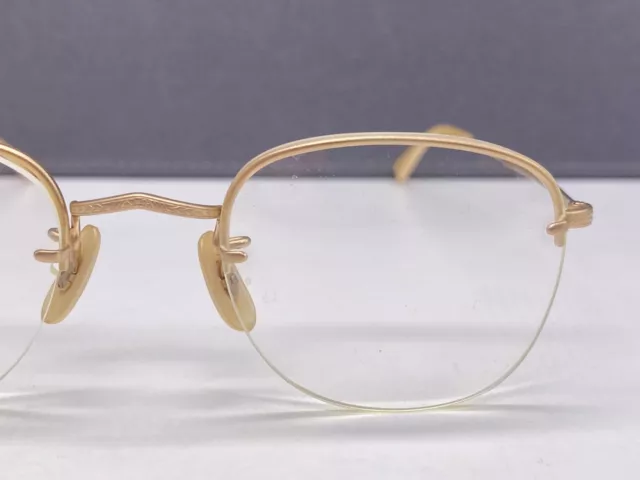 Oliver Peoples Brille Damen Rund Gold Halbrand Panto Vintage 90er OP 42