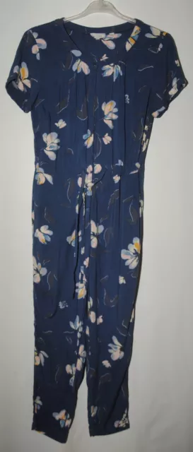 Fat Face Ladies navy blue floral 3/4 length playsuit UK size 8