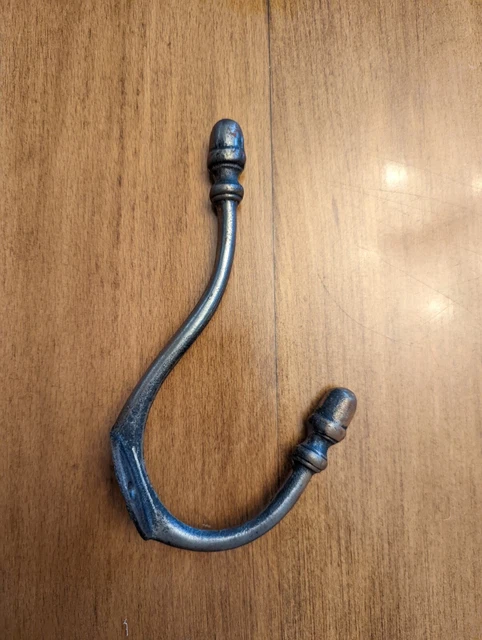 Victorian Coat Hooks Cast Iron Metal Black Antique Vintage Original Acorn
