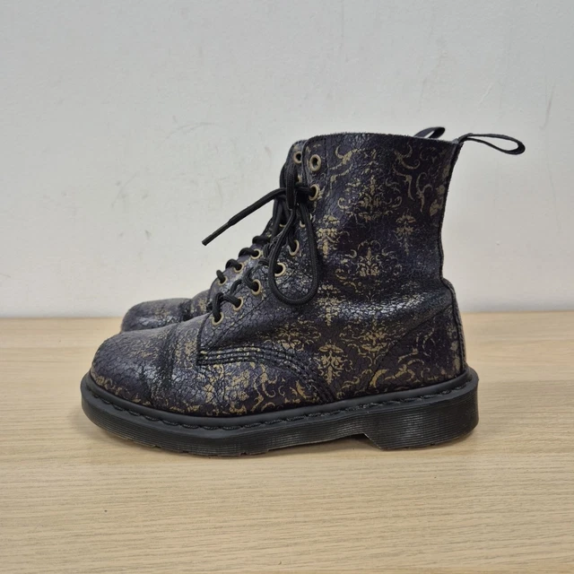 DR MARTENS 1460 Pascal Gold Baroque Cristal Soft Leather Ankle
