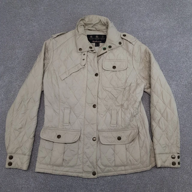 Barbour Womens Jacket 10 Beige Padded Quilted Coat Outdoor Ladies Military Barbour Womens Jacket 10 Beige Padded Quilted Coat Outdoor Ladies Military
