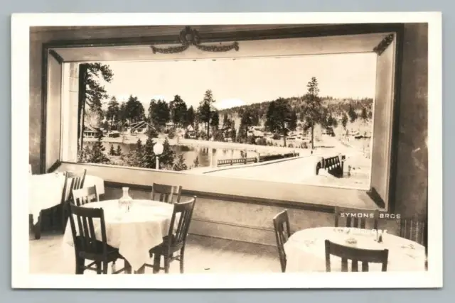 Dining Room Window Scene BEND Oregon RPPC Vintage Real Photo Postcard 1940s