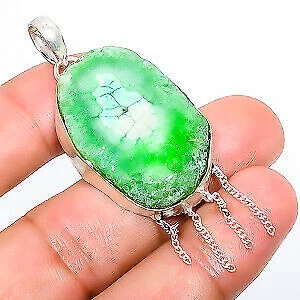 Solar Quartz Druzy (Simulated) 925 Sterling Silver Jewelry Pendant 2.42" VBP-257