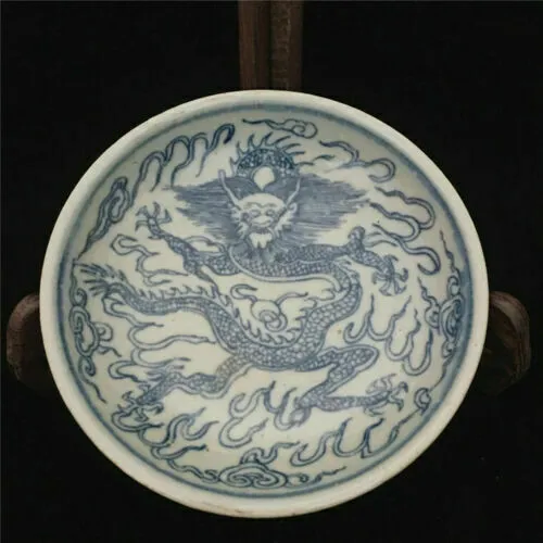 China old Hand-painted blue-and-white pottery porcelain Chinese food plates