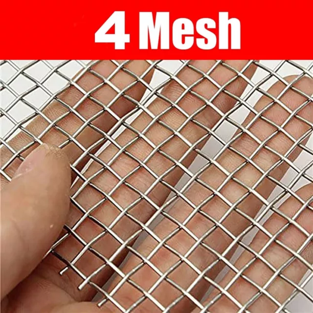 1PC Stainless Steel Woven Wire Filtration Filter Screen Sheet 4 Mesh Count