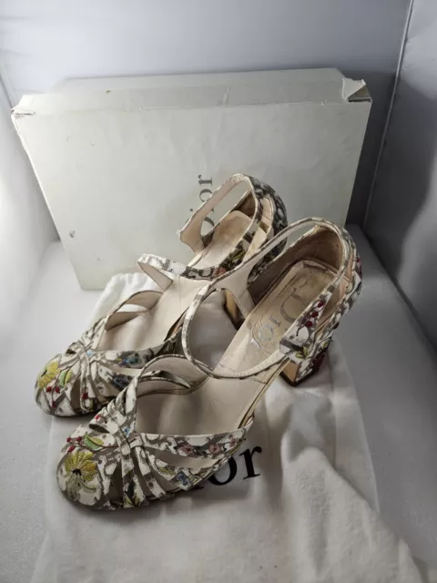 Christian Dior shoes sz 9.5 (40) Diorissimo Pattern D'Orsay Pumps PLEASE READ TK