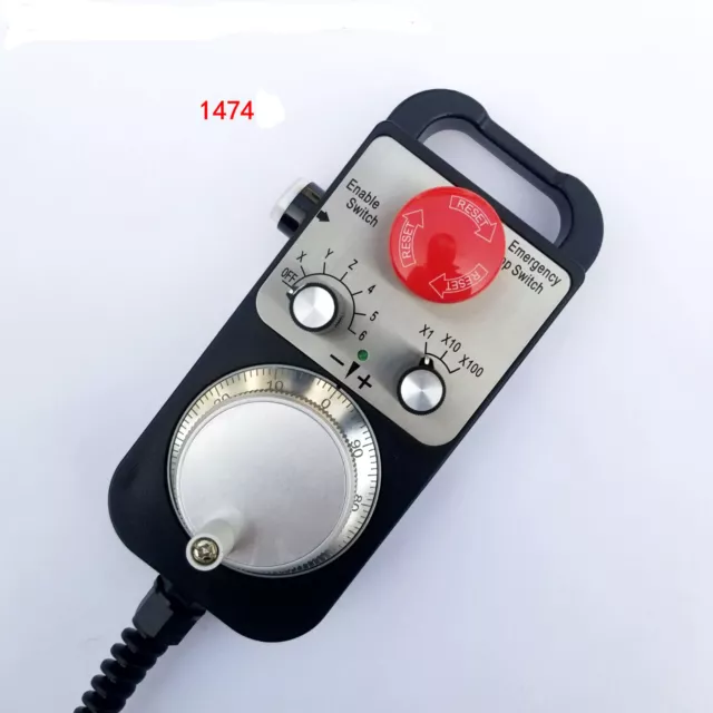 6-Axis CNC Pendant Handwheel 5V 100PPR with Emergency Stop Switch MPG