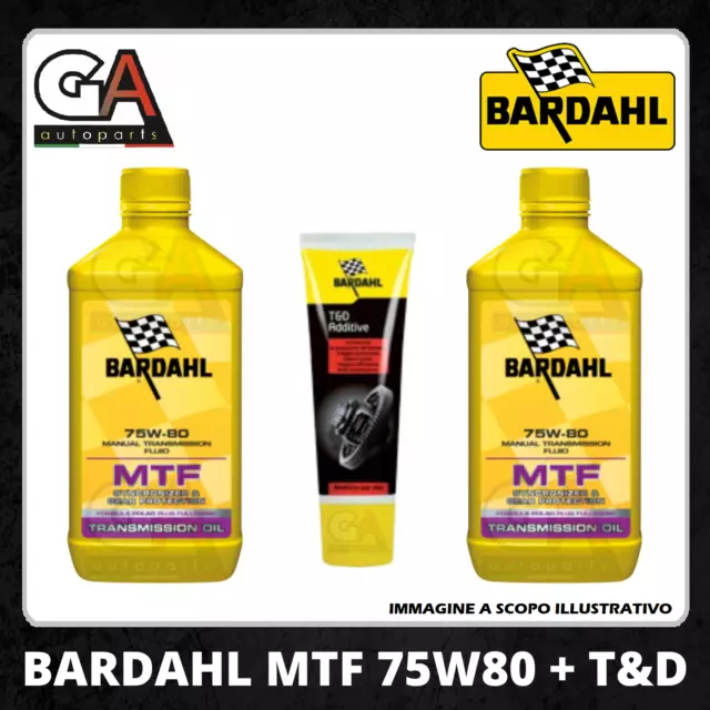 Bardahl MTF 75w80 GL4 2 litri olio trasmissioni cambio manuale + additivo T&D