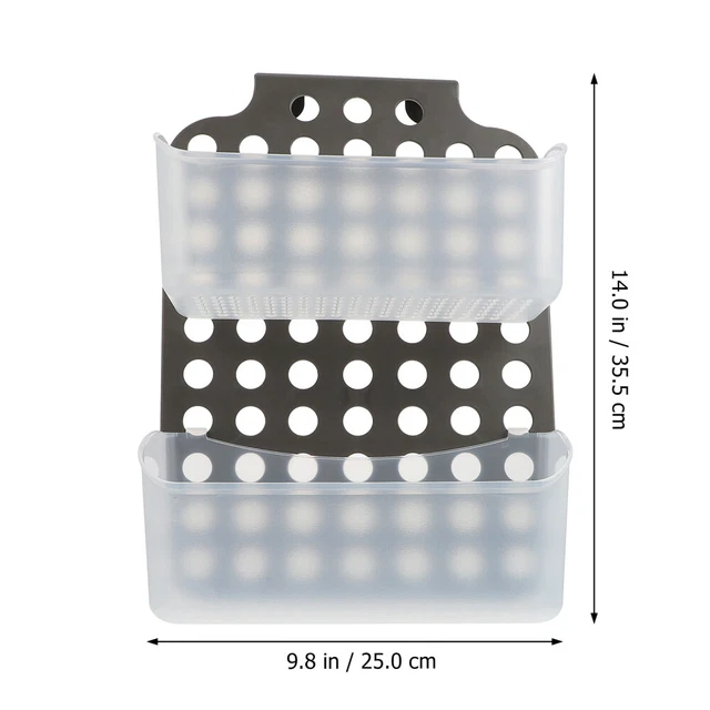 Panier De Rangement Suspendu Pour Salle De Bain - En PP Drainant, Gris, Idéal Pour Shampoing Et Produits (35,5 X 25 X 9,5 Cm) - 9