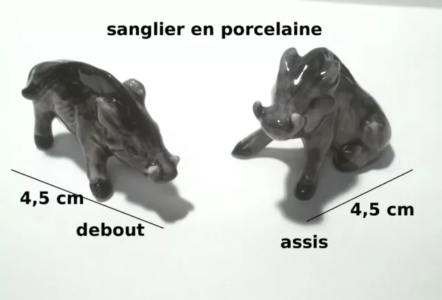 sanglier, figurine miniature en porcelaine,vitrine,collection, pig,varken    G31