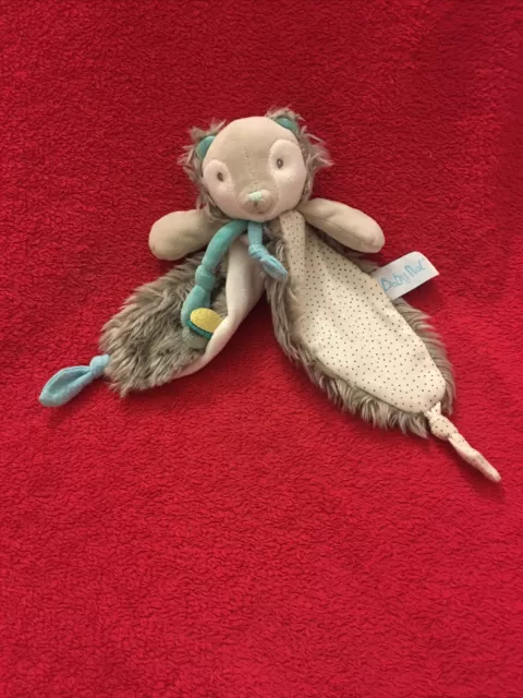 🇫🇷 Doudou Plat Baby Nat Ours Frisounours Fourrure Gris Blanc Vert Bleu Neuf